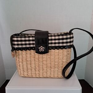 Brighton Rattan Straw Crossbody Shoulder Bag